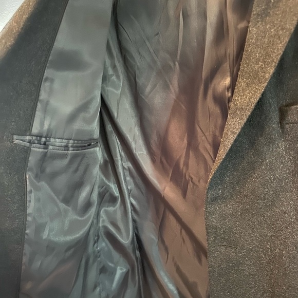 H&M Charcoal Gray Wool Blazer Jacket Elbow Patches 2 Button Size 44R - Picture 5 of 10